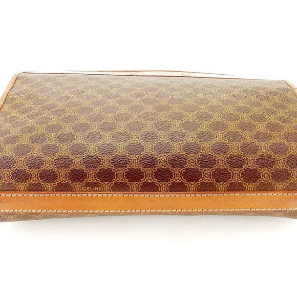 CELINE Clutch Bag Macadam Beige PVC Leather Used Authentic T10374 - Picture 3 of 9